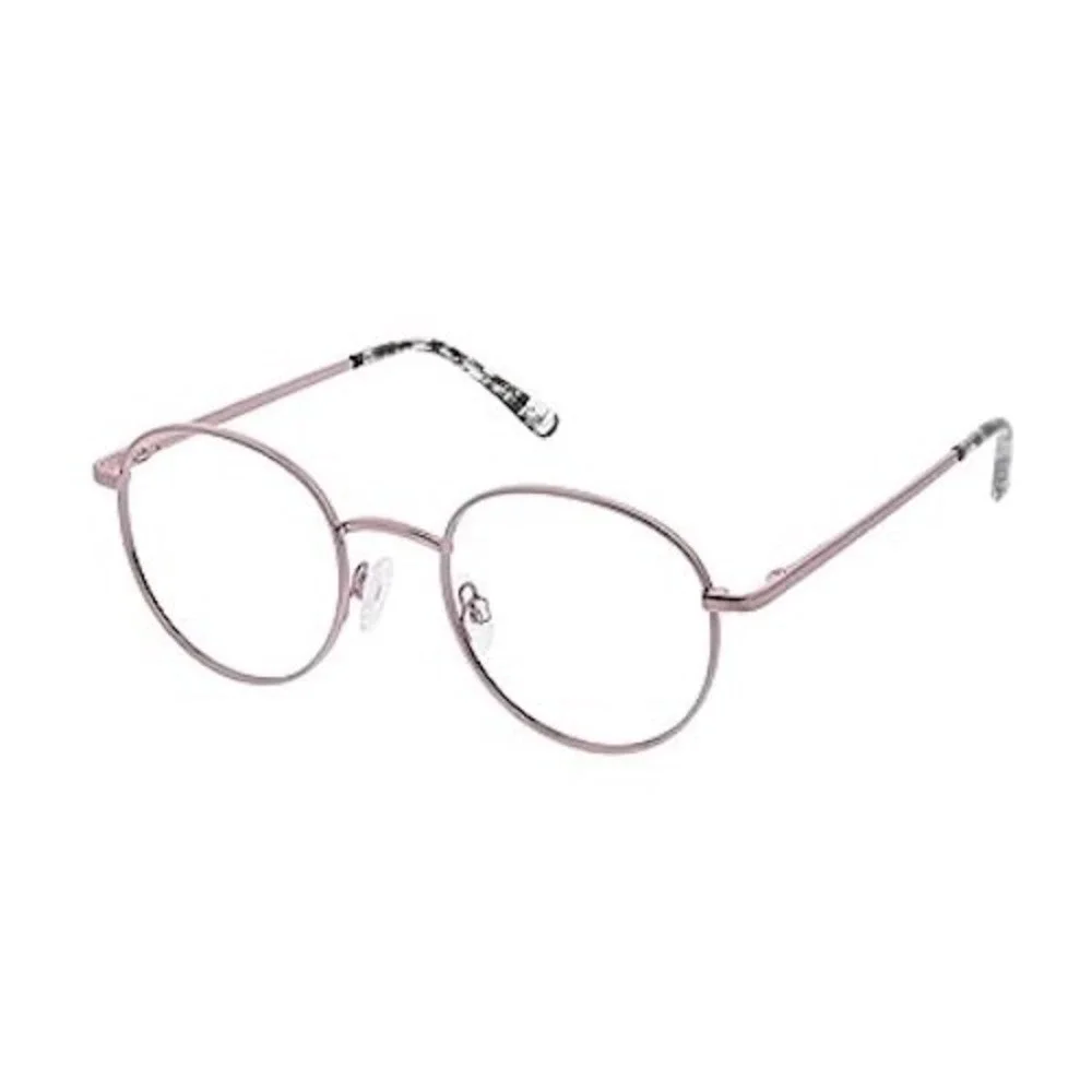 New Peepers Round Rose Gold Wire Blue Light Filtering Reading Glasses +1.50